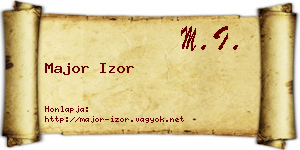 Major Izor névjegykártya